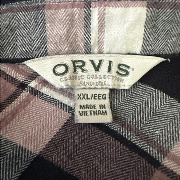 Orvis Light Flannel Shirt Womens Purple Plaid Button Down Long Sleeve XXL 2XL - Picture 12 of 12